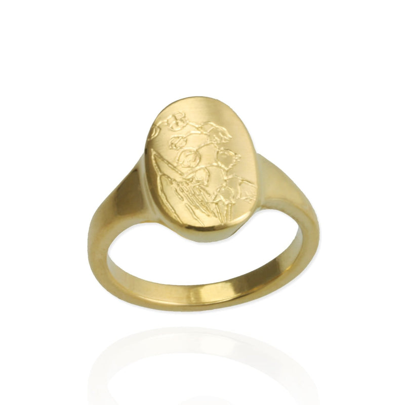 SALE 9ct gold Birth Month Flower Ring