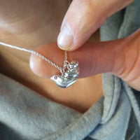 Mother and Baby Bird Necklace
