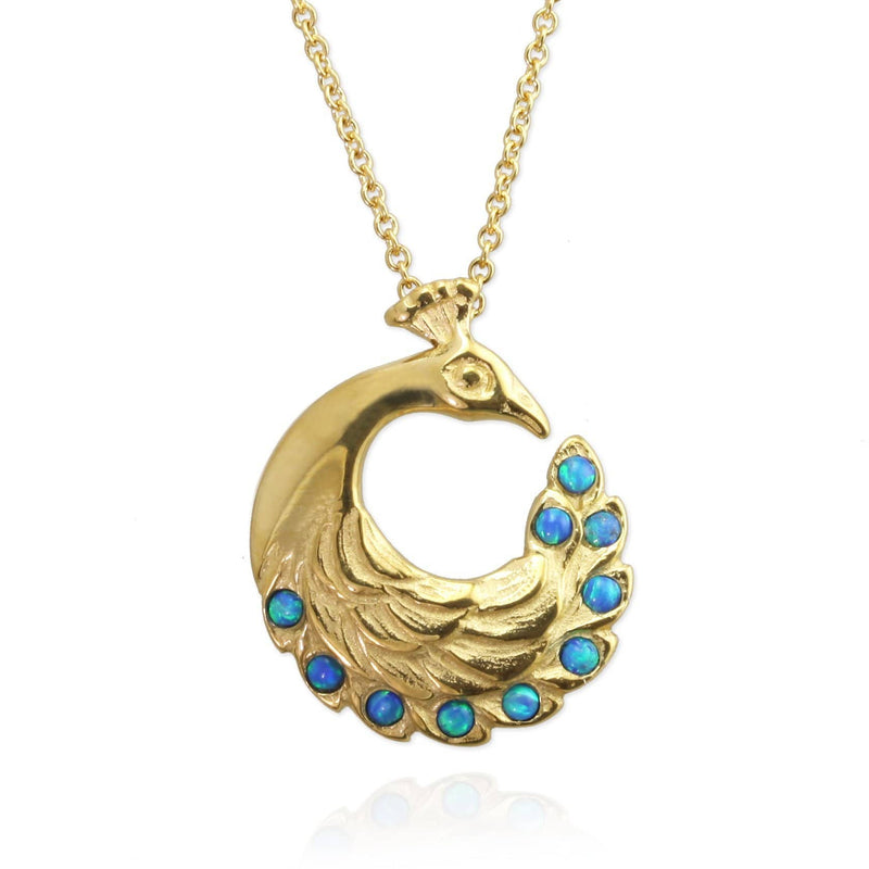 Peacock Necklace with cultured opals - Jana Reinhardt Ltd