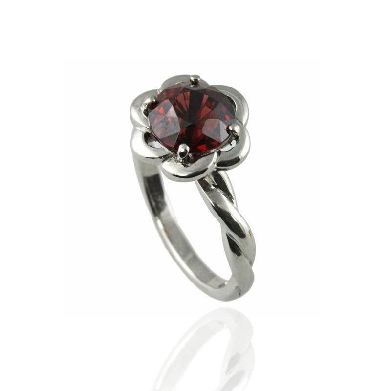 Platinum & Garnet Engagement Ring - Jana Reinhardt Ltd