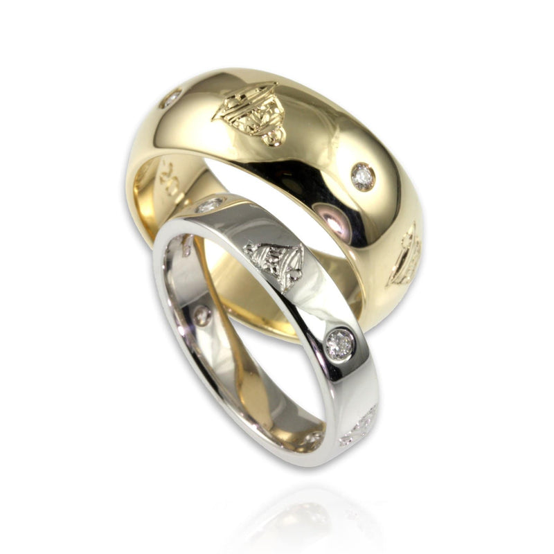 Platinum & Gold & Diamonds Wedding Band Set - Jana Reinhardt Ltd
