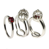 Platinum & Ruby Bird Cage Ring - Jana Reinhardt Ltd