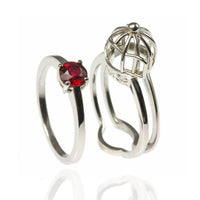 Platinum & Ruby Bird Cage Ring - Jana Reinhardt Ltd
