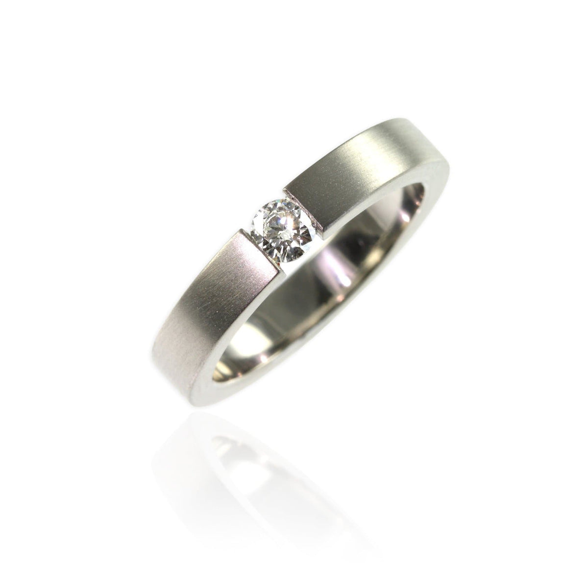 Platinum & Tension Set Diamonds Ring - Jana Reinhardt Ltd