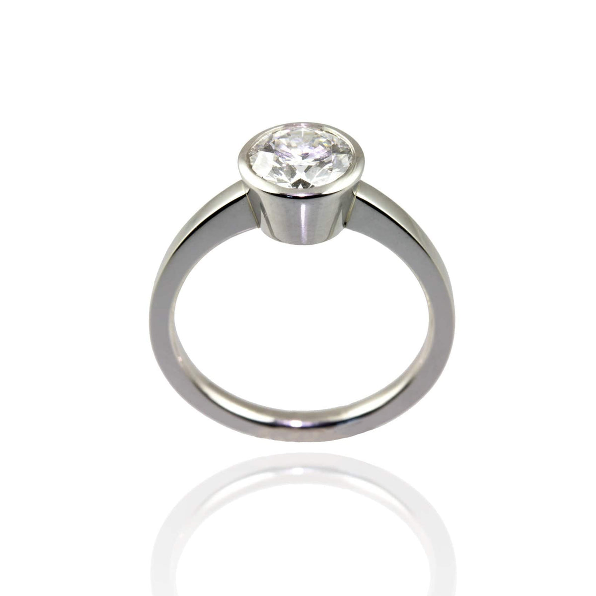Platinum with Bezel Set Diamond Ring - Jana Reinhardt Ltd
