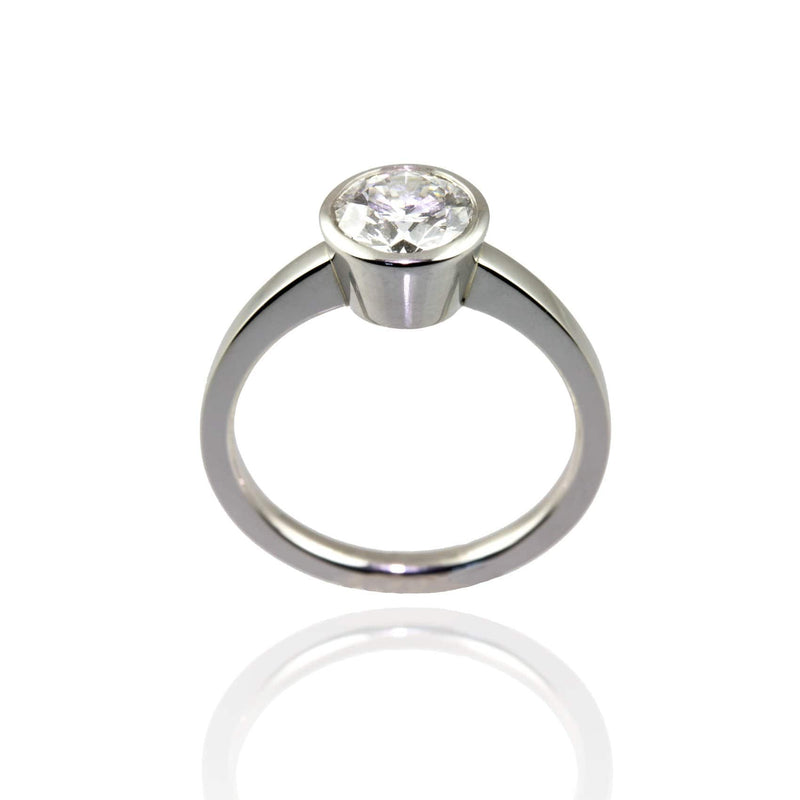 Platinum with Bezel Set Diamond Ring - Jana Reinhardt Ltd