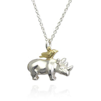 Rhino Necklace with Oxpecker - Jana Reinhardt Ltd