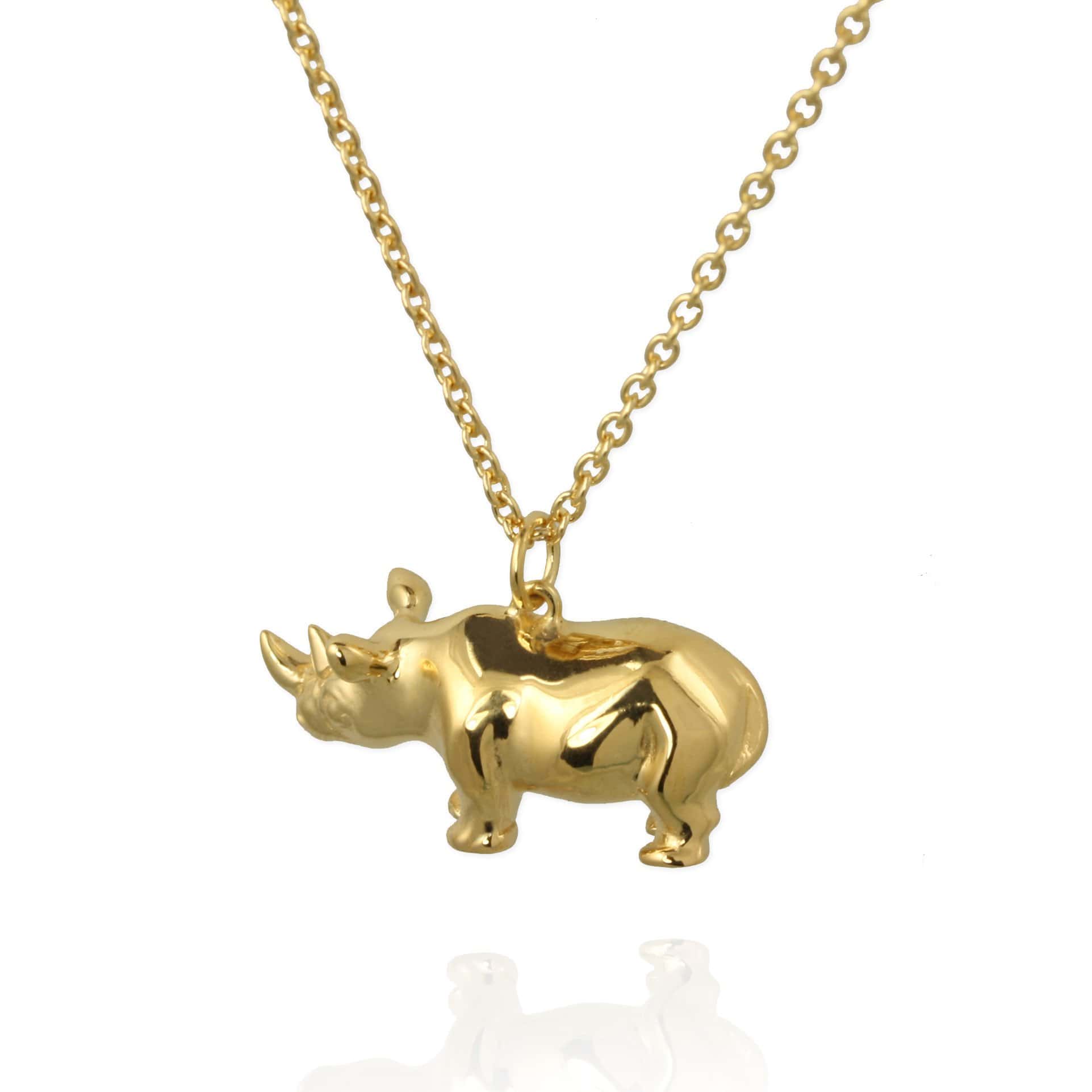 Gold rhino deals pendant