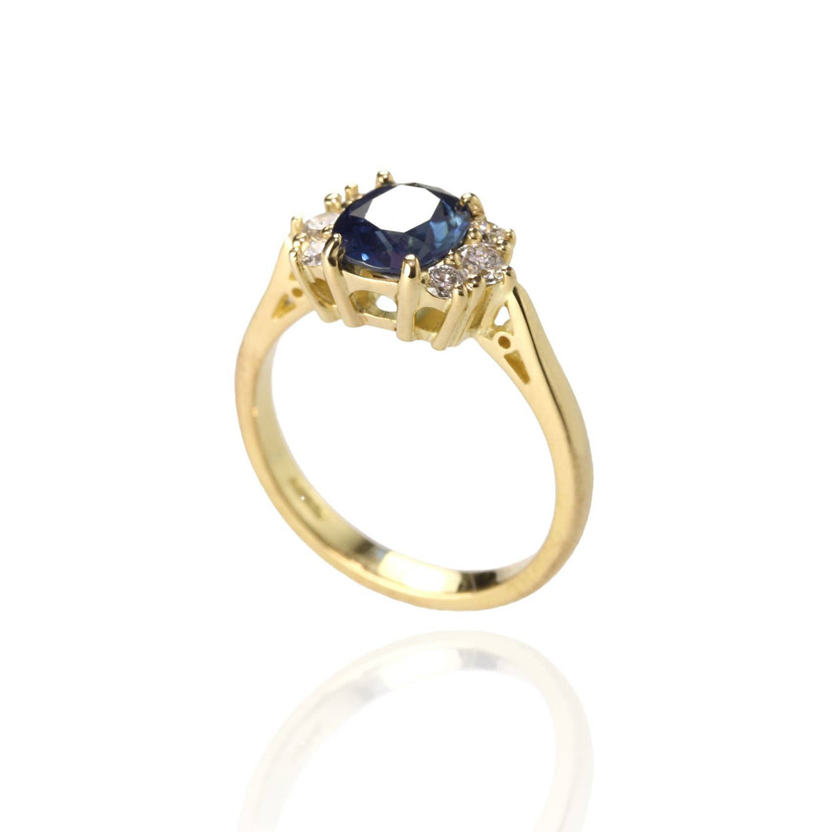 Sapphire and Diamonds Engagement Ring - Jana Reinhardt Ltd