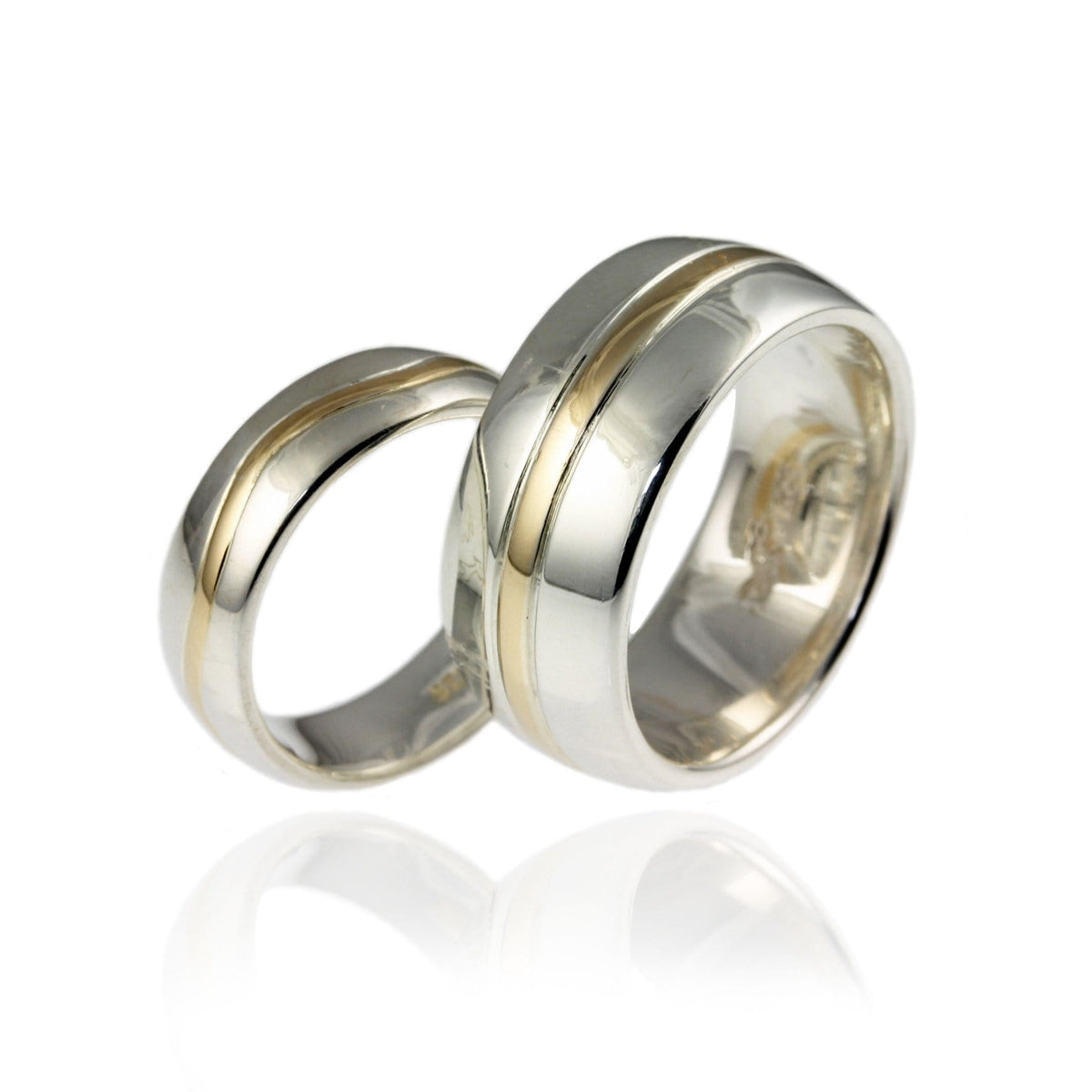 Silver and 9ct Gold Wedding Bands - Jana Reinhardt Ltd