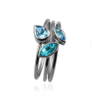Stacking Rings with blue topaz - Jana Reinhardt Ltd - 3