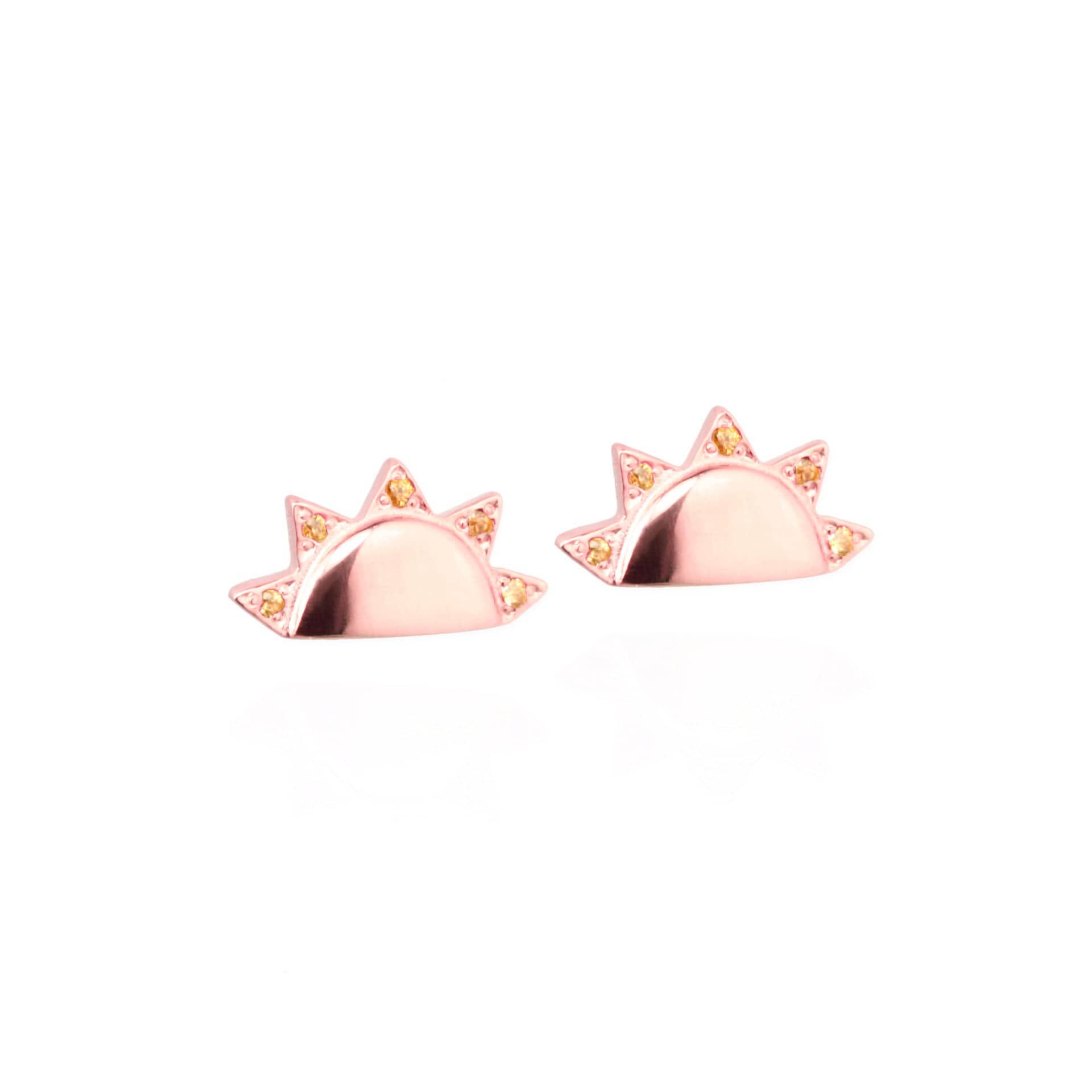 Sun Stud Earrings with Orange Sapphires - Jana Reinhardt Ltd