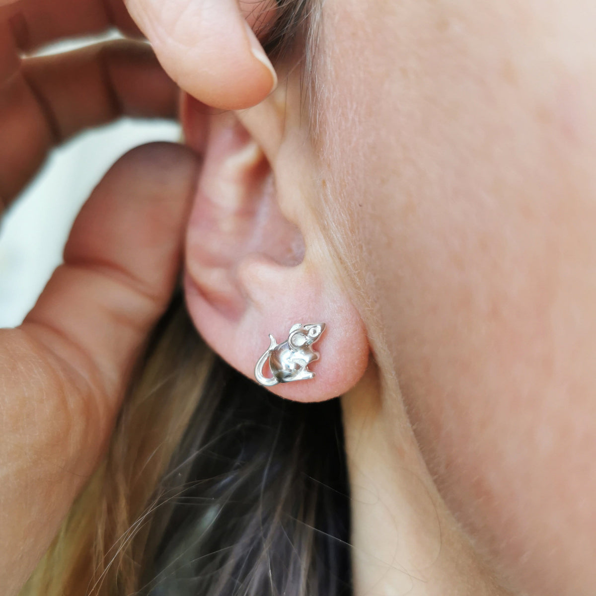Tiny Mouse Ear Studs - Jana Reinhardt Ltd