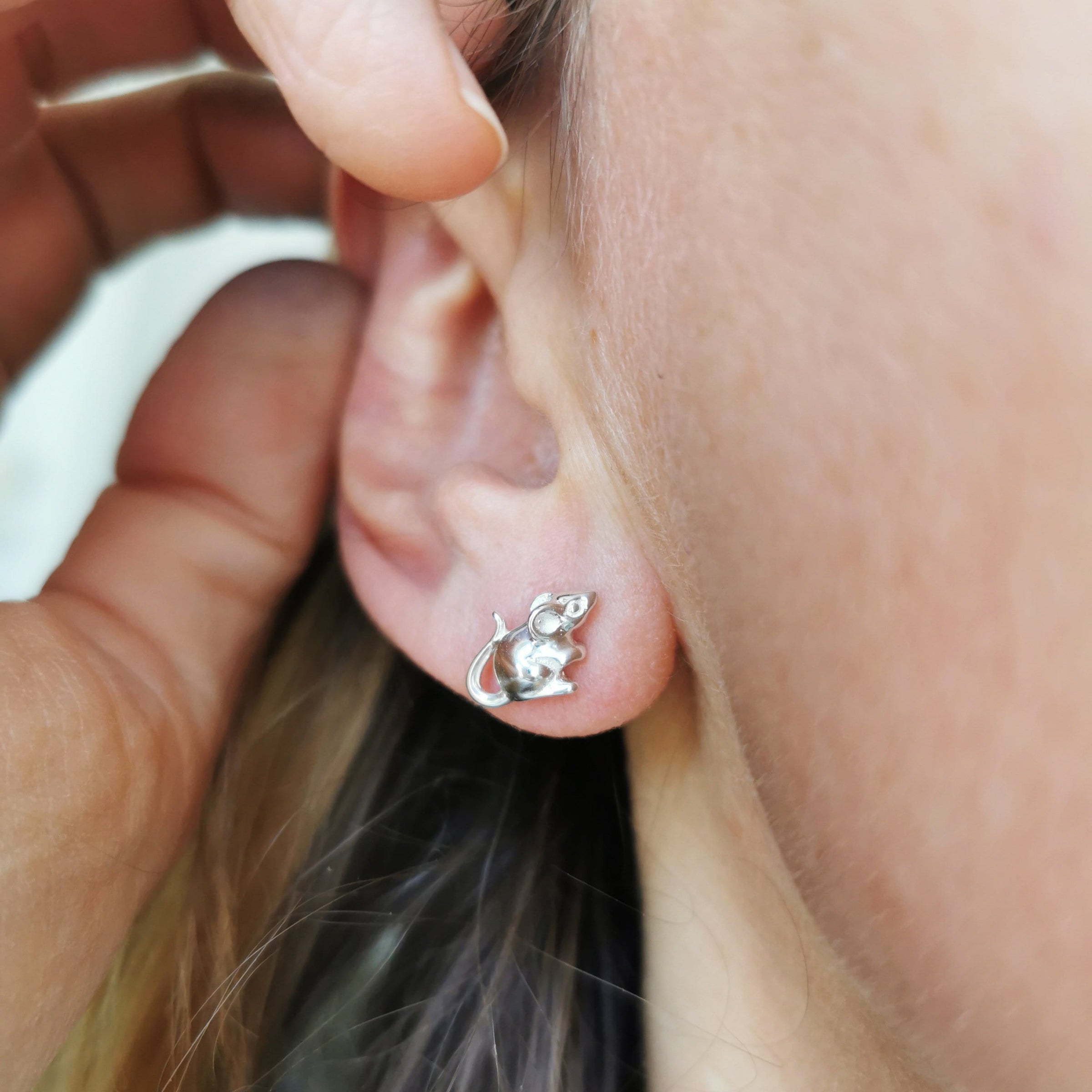 Tiny Mouse Ear Studs - Jana Reinhardt Ltd