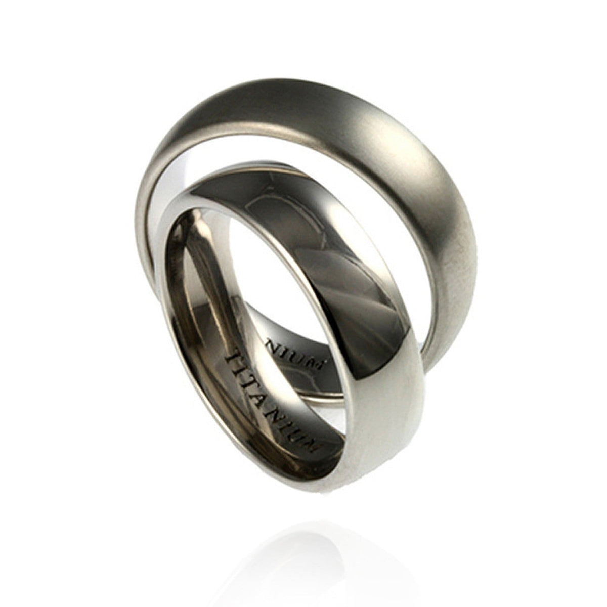 Titanium Wedding Bands - matte and polished finish - Jana Reinhardt Ltd