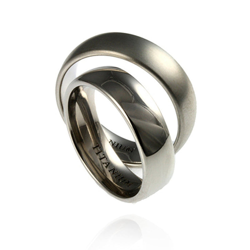 Titanium Wedding Bands - matte and polished finish - Jana Reinhardt Ltd