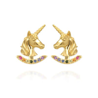 Unicorn Earrings with Rainbow Ear Jackets - Jana Reinhardt Ltd