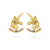 Unicorn Earrings with Rainbow Ear Jackets