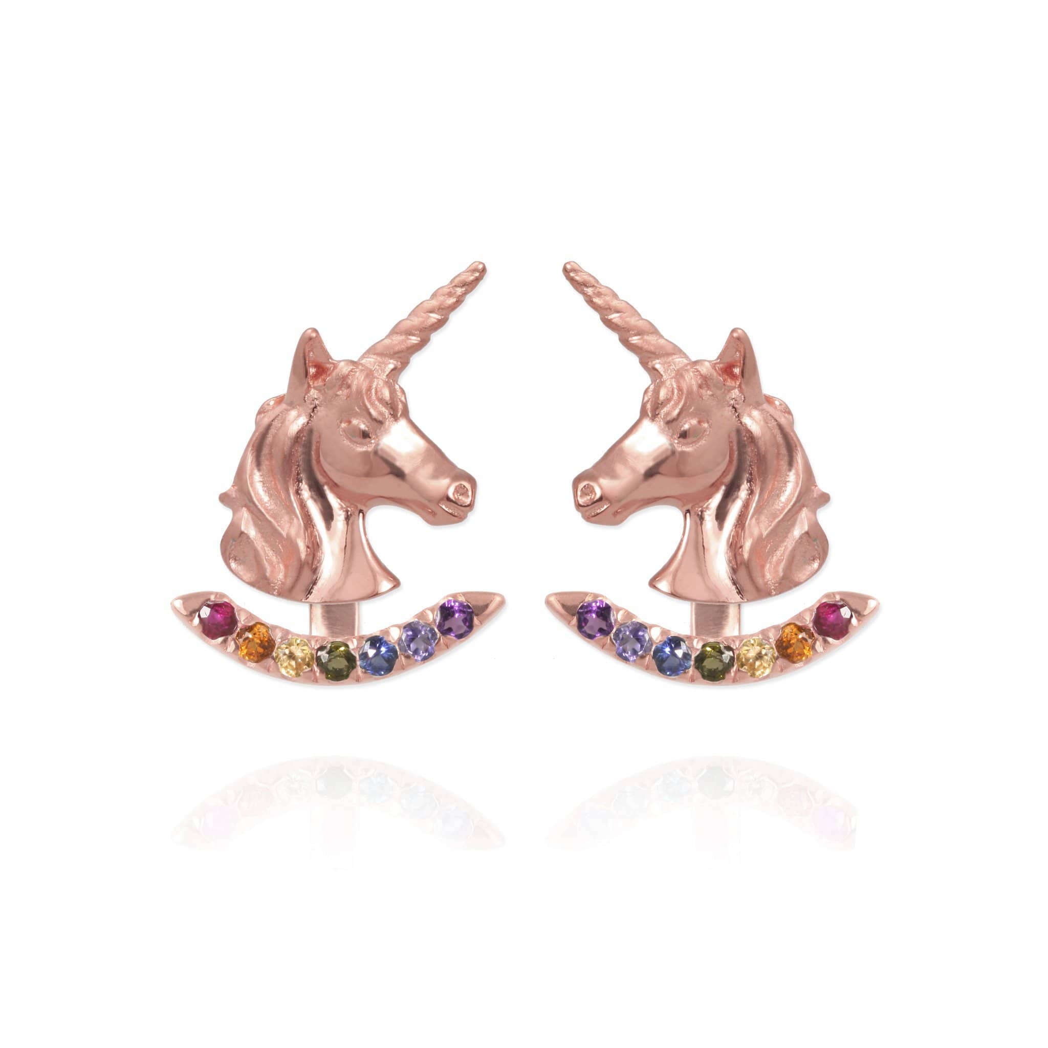 Unicorn Earrings and Rainbow Ear Jackets | Contemporary Jewellery