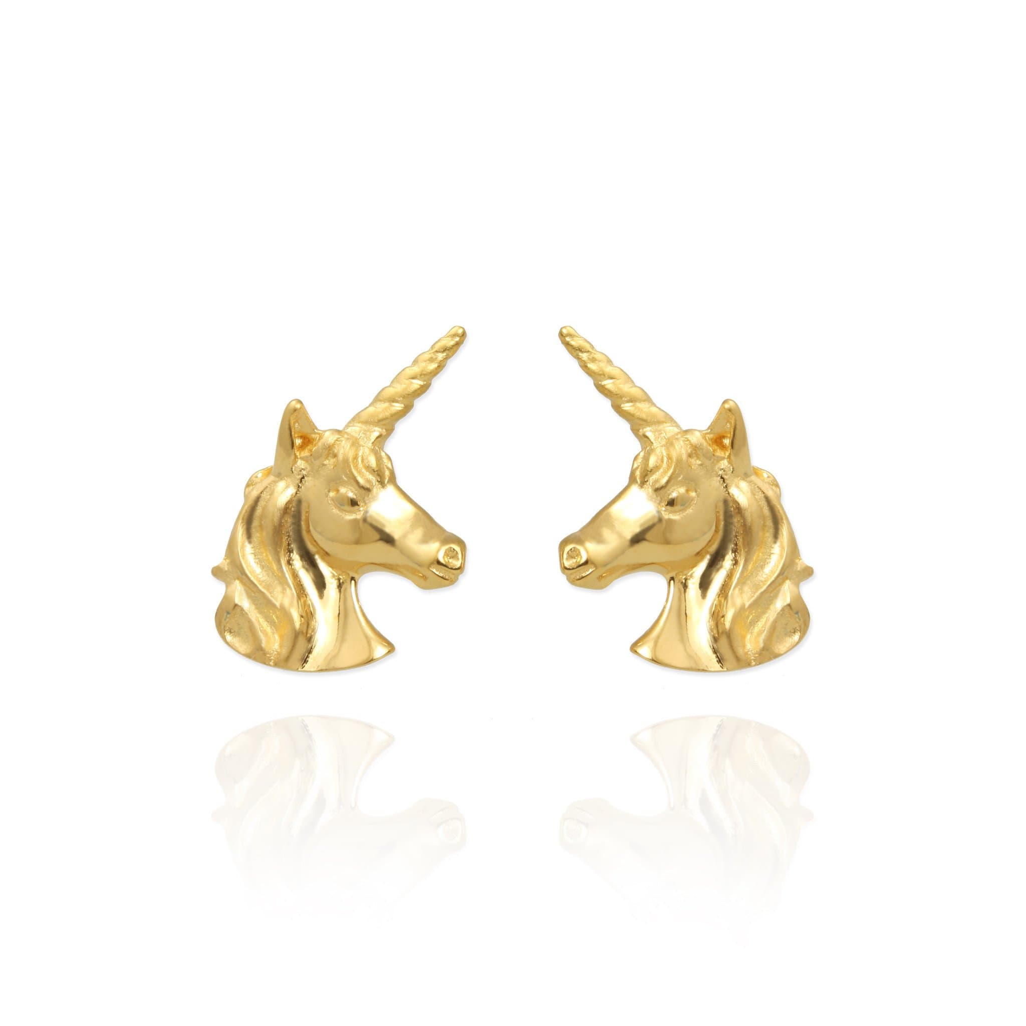 9ct gold sales unicorn earrings