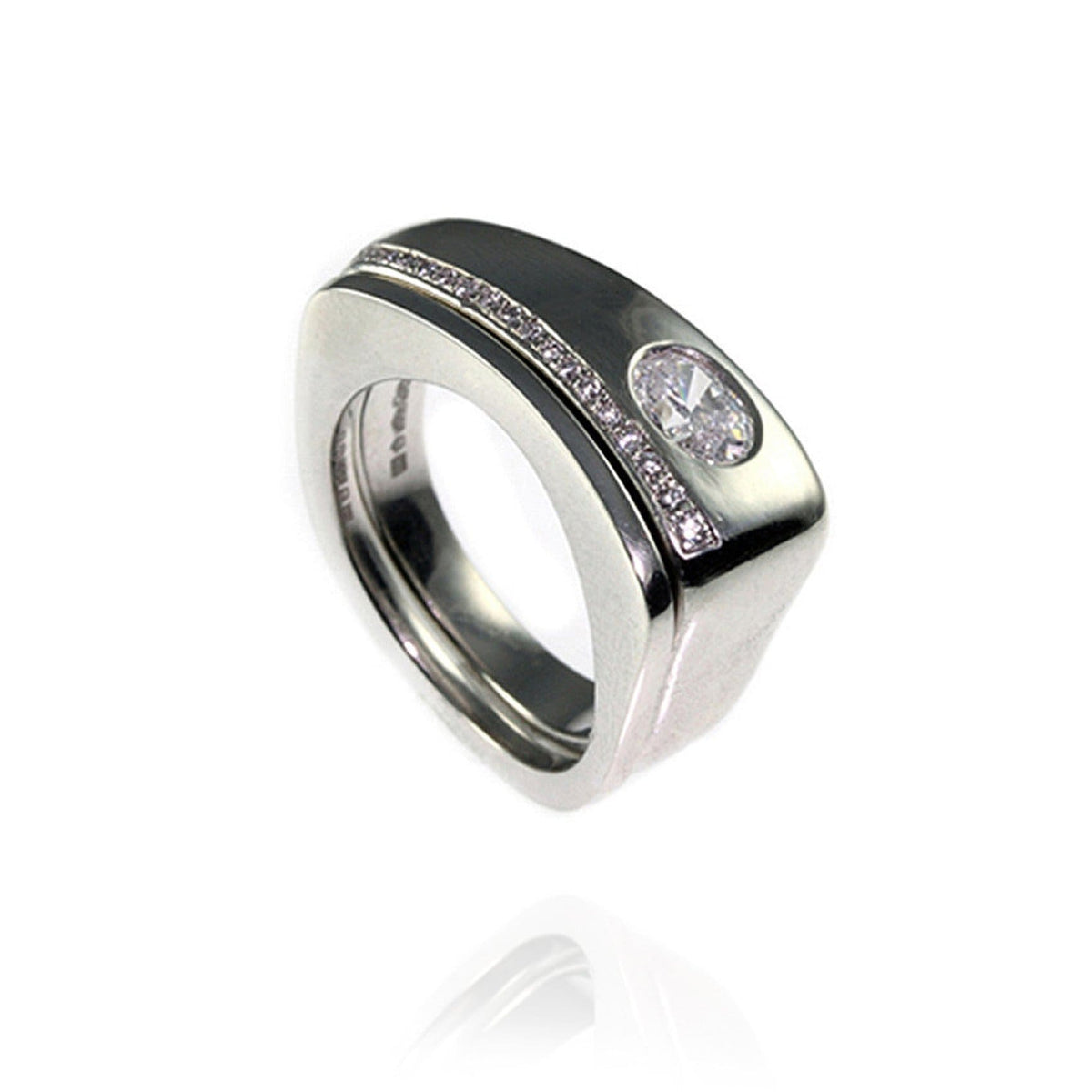Unique Shaped Platinum and Diamonds Set - Jana Reinhardt Ltd