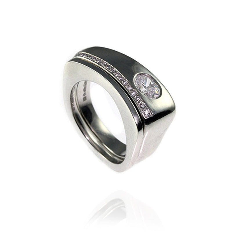 Unique Shaped Platinum and Diamonds Set - Jana Reinhardt Ltd