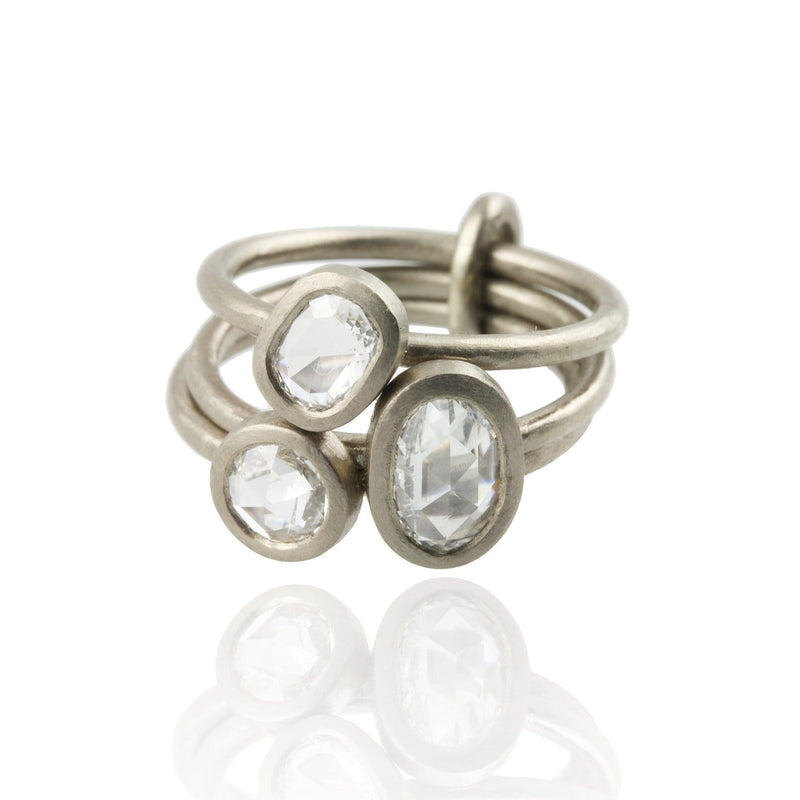 White Gold & Rose Cut Diamonds Ring - Jana Reinhardt Ltd