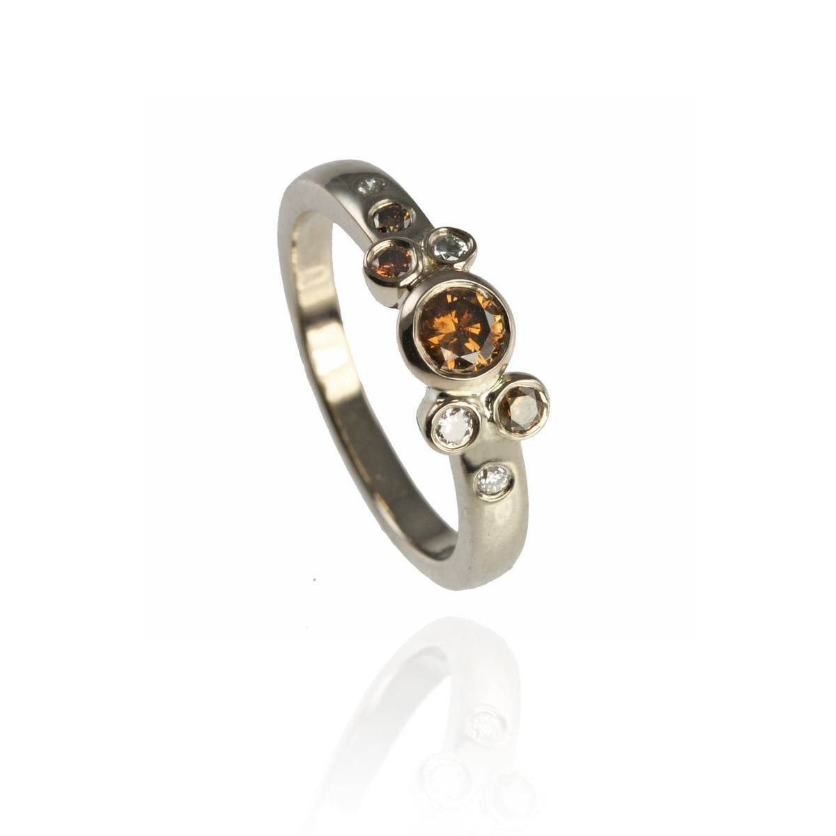White and Cognac Diamond Ring - Jana Reinhardt Ltd