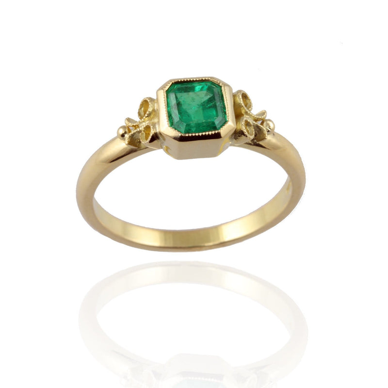 Yellow Gold & Emerald Engagement Ring - Jana Reinhardt Ltd