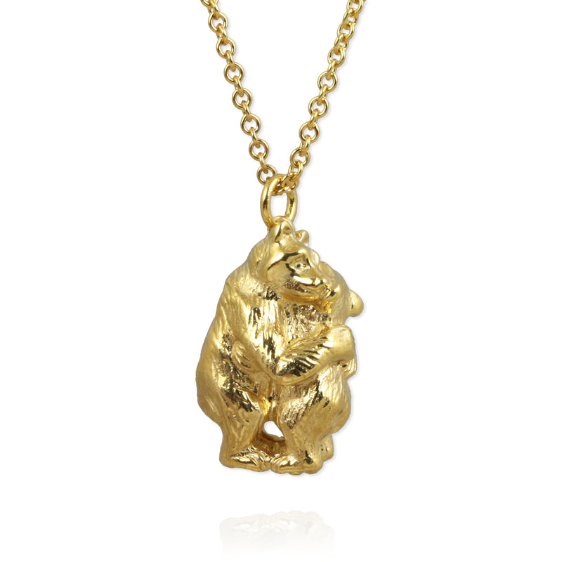 Quality Gold 14K Diamond-cut Bear Pendant K3320 - Getzow Jewelers