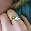 Anillo de lirio de agua - Anillo de flores de nacimiento de julio