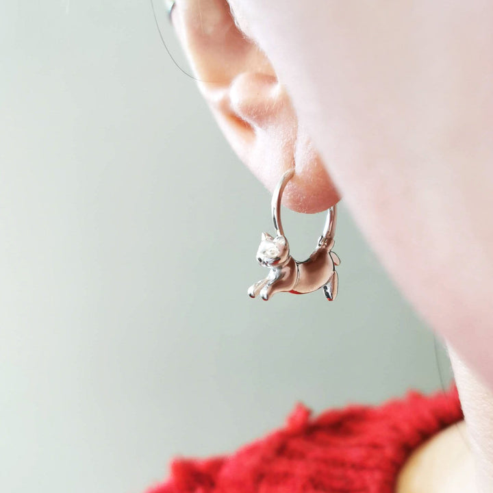 Cat Hoop Earrings