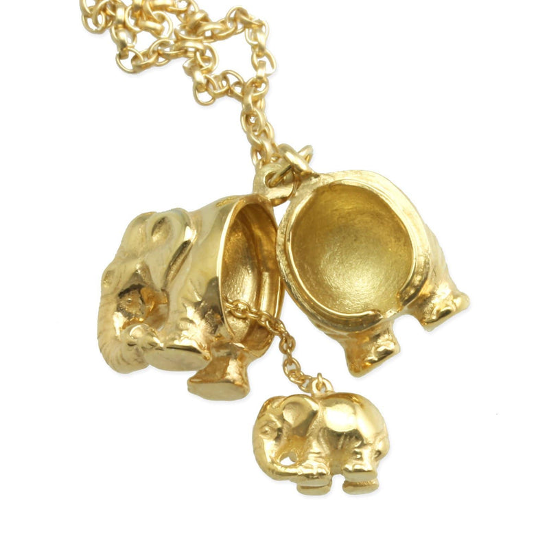 Mother and Baby Elephant Necklace