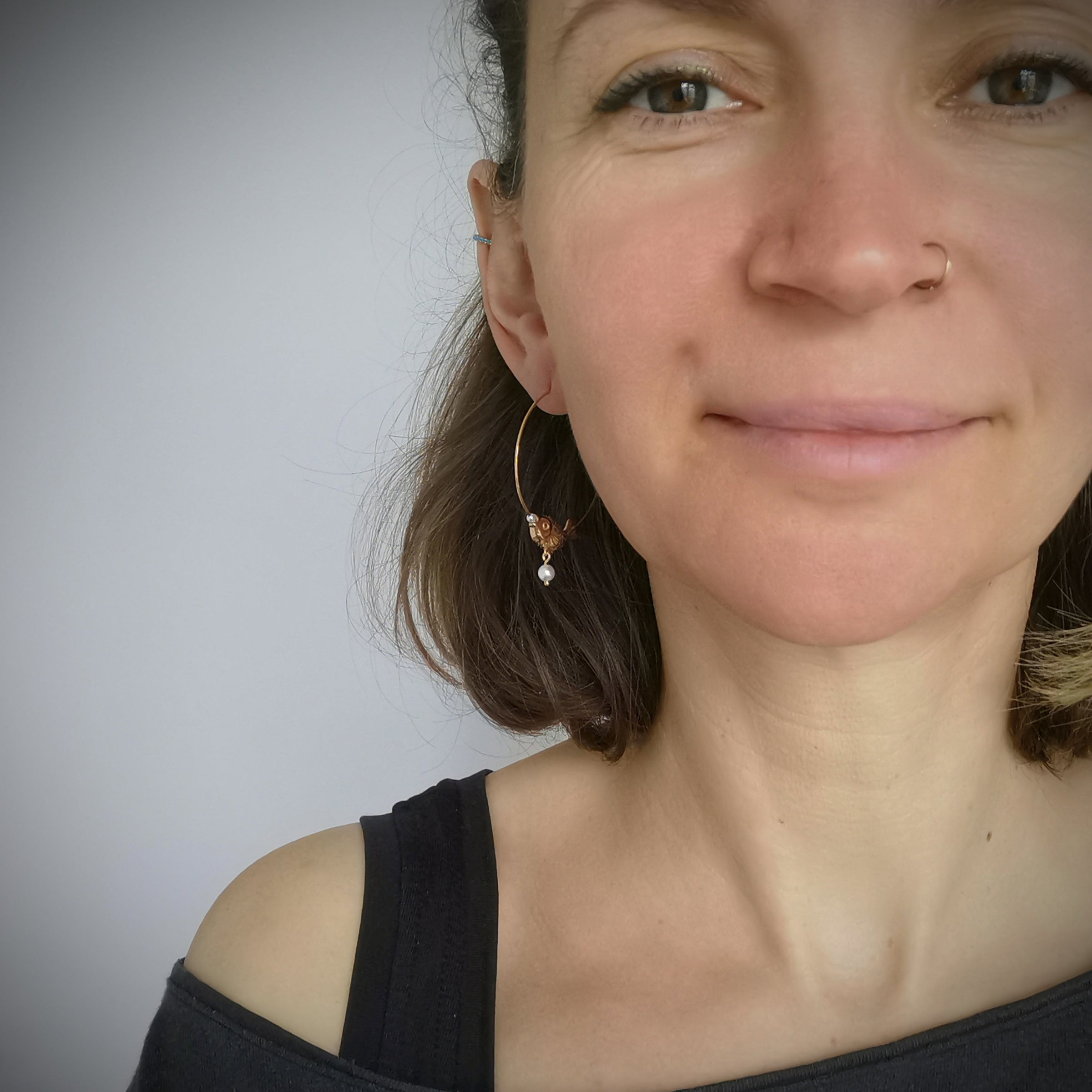 Pendientes de aro de pez