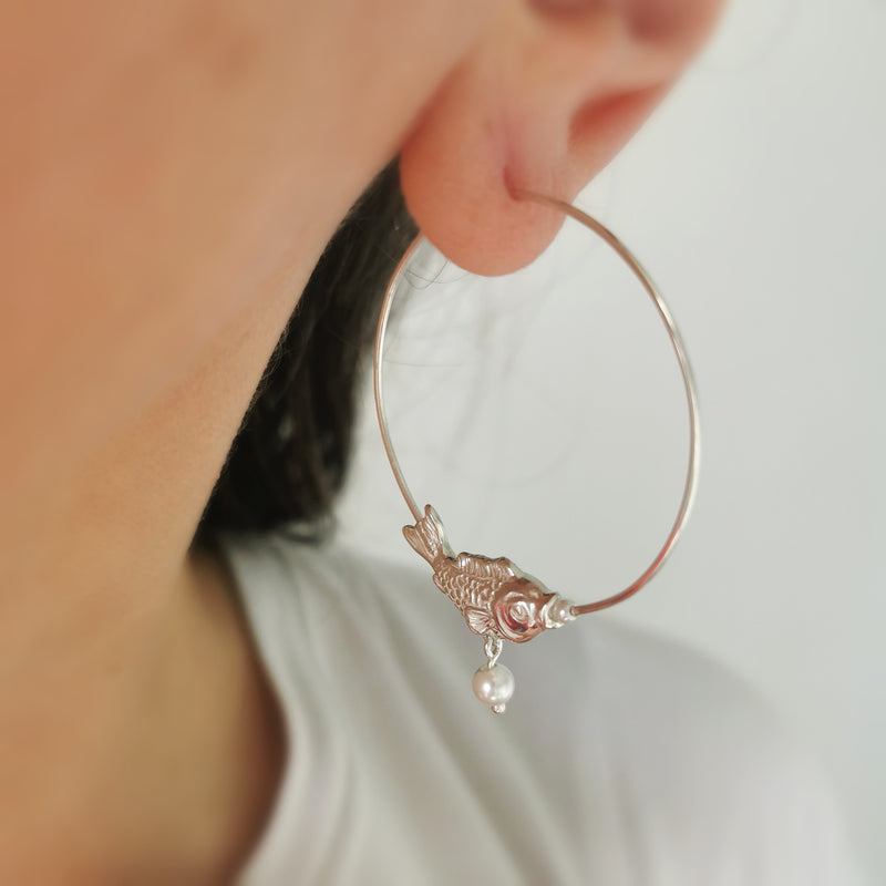 Fish Hoop Earrings