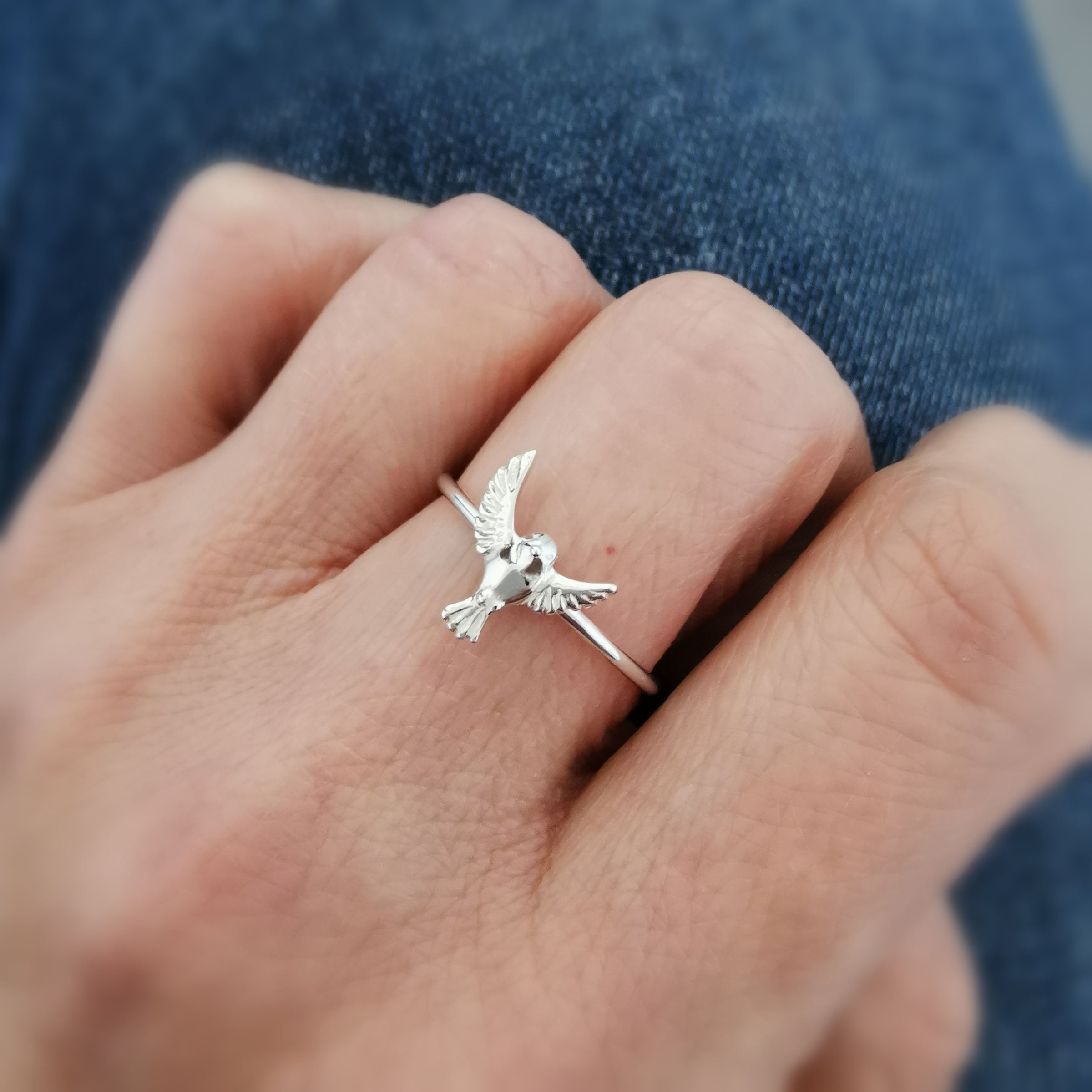 Garden Bird Taking Off Stacking Ring London UK Jana Reinhardt Ltd