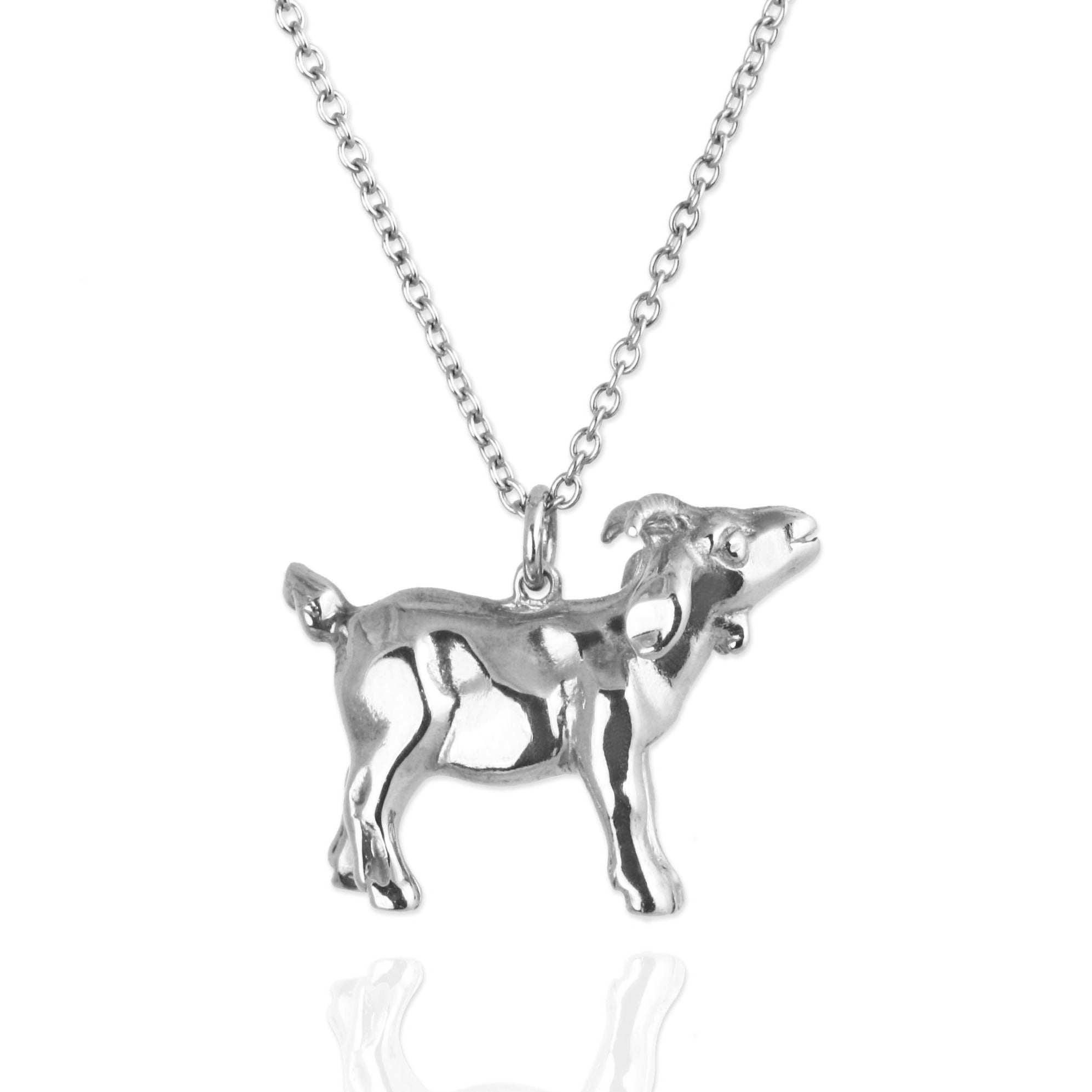 Silver outlet goat pendant