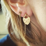 Asymmetric Padlock Heart Earrings
