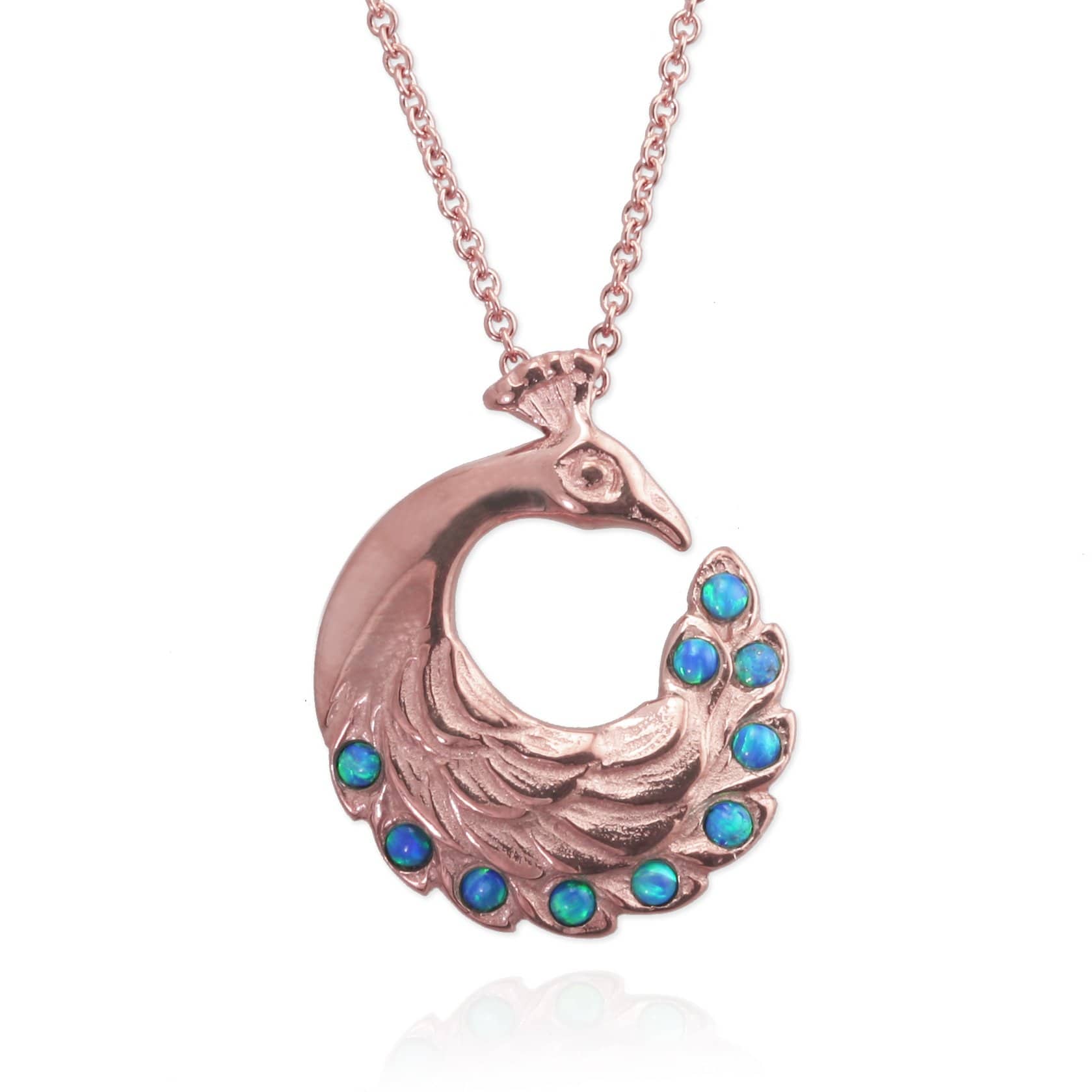 Peacock Necklace with cultured opals