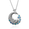Peacock Necklace with cultured opals