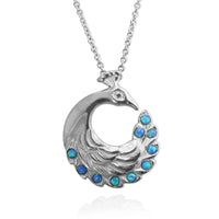 Peacock Necklace with cultured opals