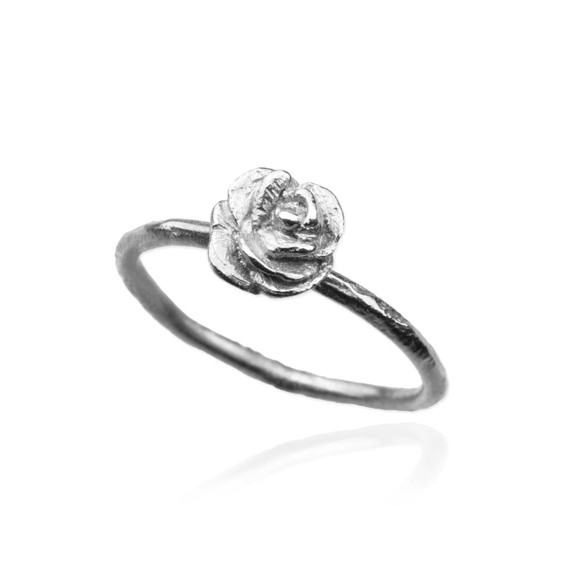 Sterling silver rose outlet flower ring