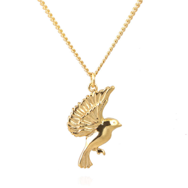 Garden Bird Alighting Necklace