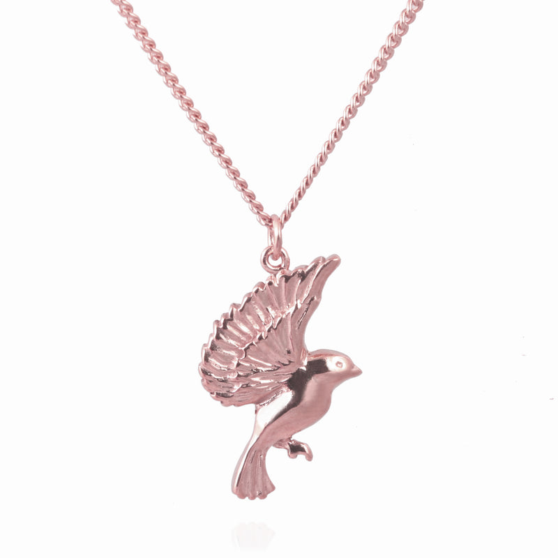 Garden Bird Alighting Necklace