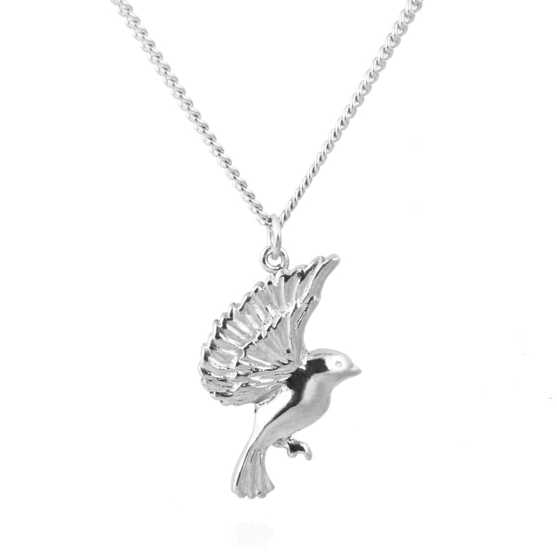 Garden Bird Alighting Necklace