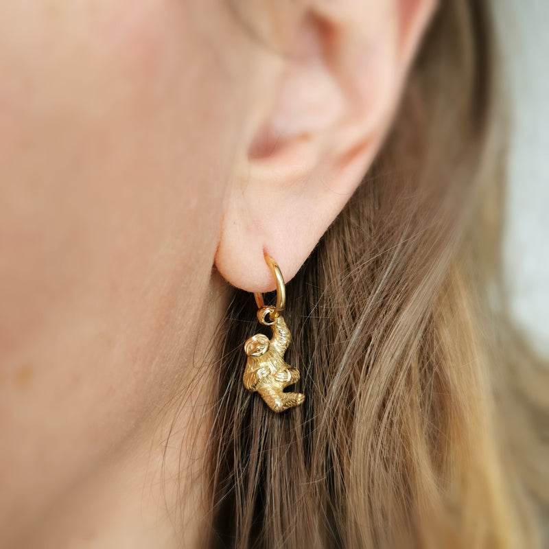 Sloth shop earrings silver