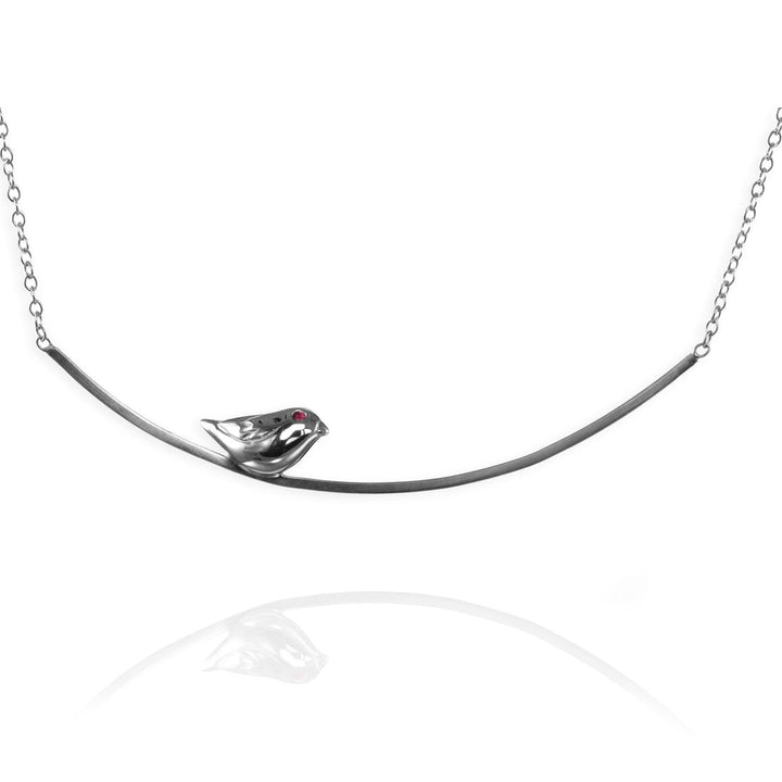 Silver Sparrow on a Branch Necklace - Jana Reinhardt Ltd - 1