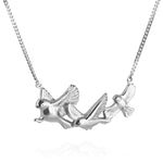 Garden Bird Landing Necklace