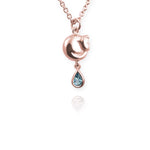 Tiny Cat Necklace with blue topaz drop - Jana Reinhardt Ltd - 4