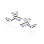Flash Stud Earrings with Sapphires